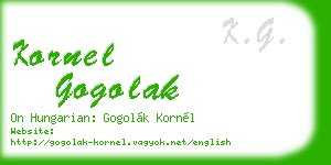 kornel gogolak business card