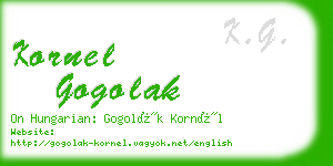 kornel gogolak business card